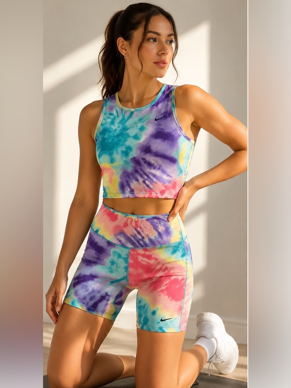 Nike Tie Dye 2 Piece Active Set Size M 💛💙 - Picture 1 of 6